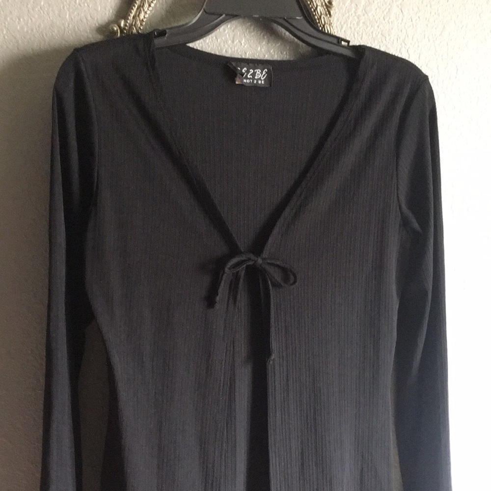 Vintage!Made in USA long black cardigan
